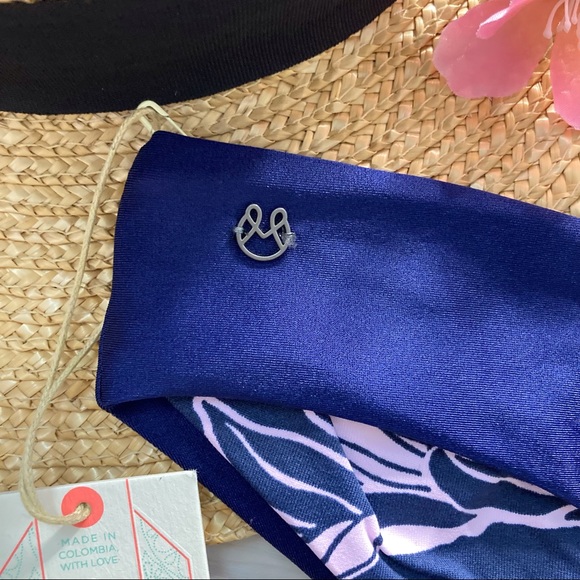 Maaji 🌊 Reversible Navy Blue Lilac Floral Bikini Bottoms 👙🍹💕 - Picture 2 of 10